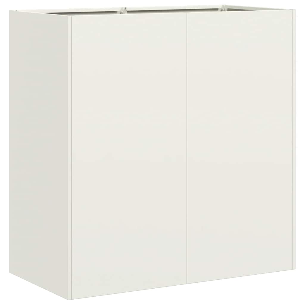 vidaXL Jardinieră alb 80x40x80 cm Oțel laminat la rece vidaXL Jardinieră alb 80x40x80 cm Oțel laminat la rece