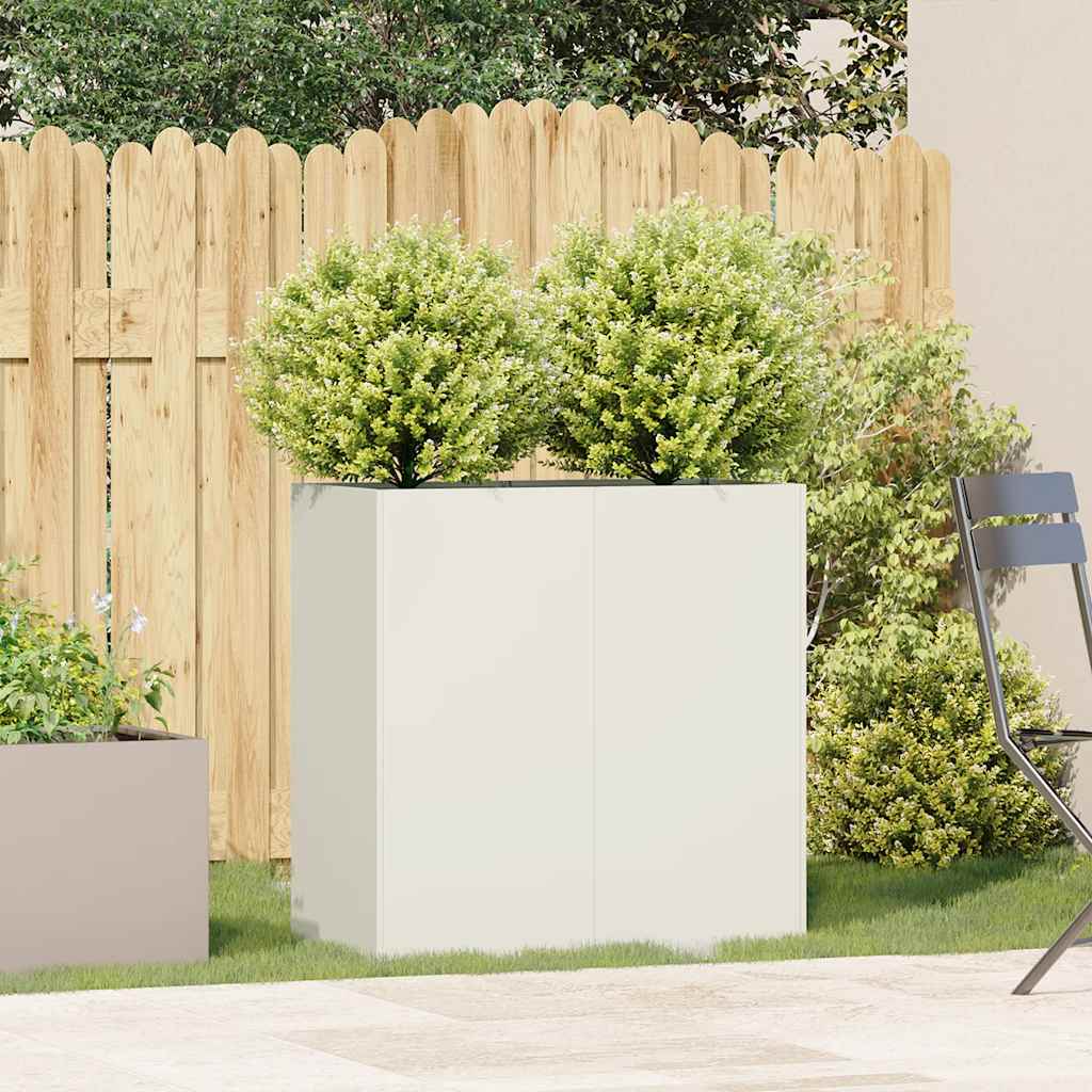 vidaXL Jardinieră alb 80x40x80 cm Oțel laminat la rece vidaXL Jardinieră alb 80x40x80 cm Oțel laminat la rece