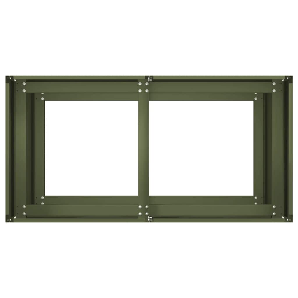 vidaXL Jardinieră verde măsline 80x40x80 cm oțel laminat la rece vidaXL Jardinieră verde măsline 80x40x80 cm oțel laminat la rece