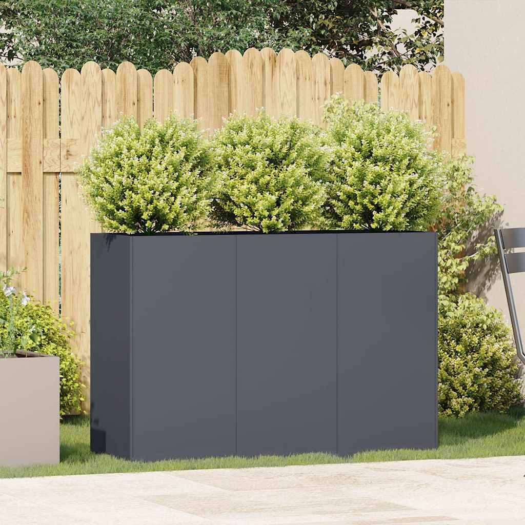 vidaXL Jardinieră Antracit 120x40x80 cm Oțel laminat la rece vidaXL Jardinieră Antracit 120x40x80 cm Oțel laminat la rece