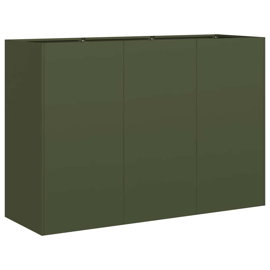 vidaXL Jardinieră verde măsline 120x40x80 cm oțel laminat la rece vidaXL Jardinieră verde măsline 120x40x80 cm oțel laminat la rece
