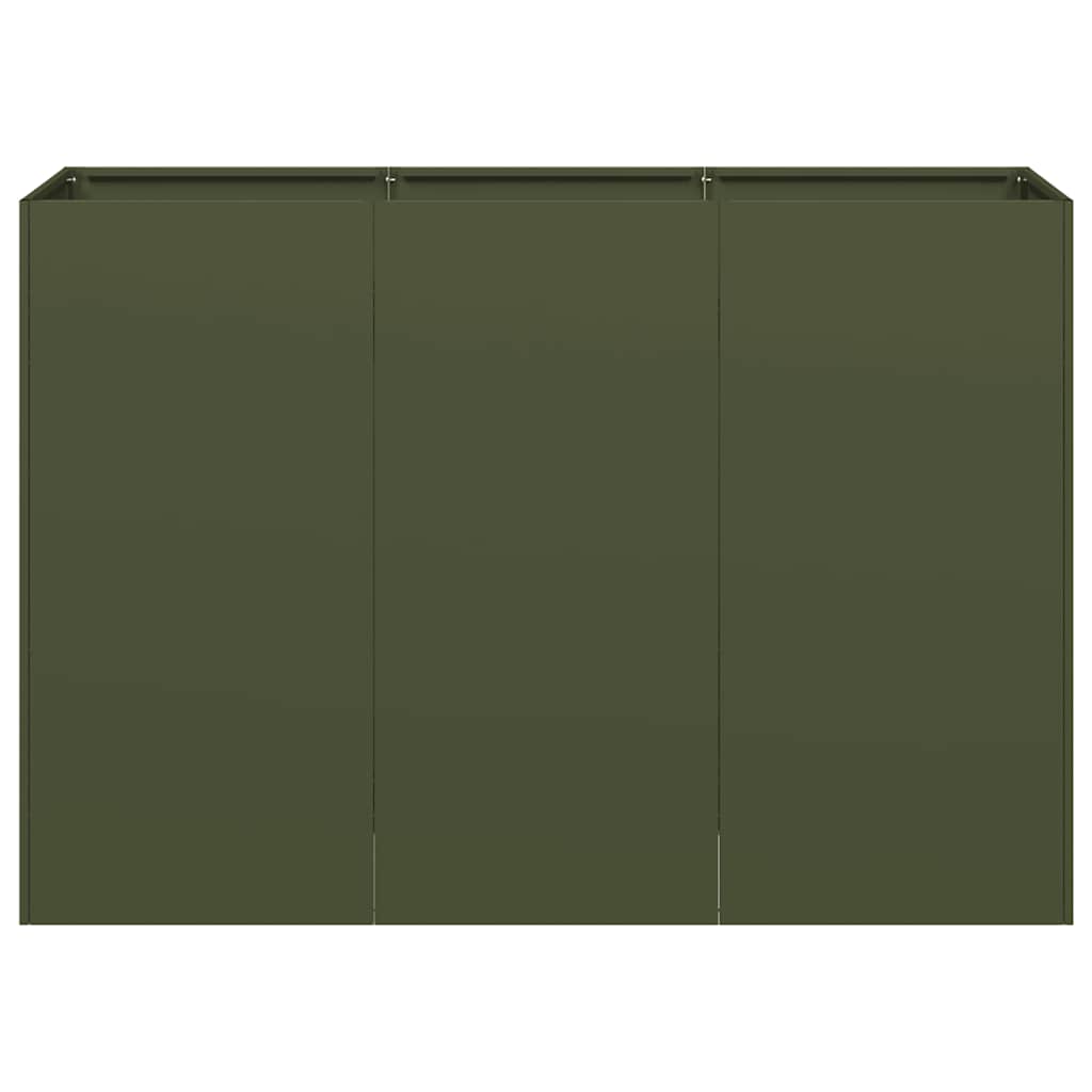 vidaXL Jardinieră verde măsline 120x40x80 cm oțel laminat la rece vidaXL Jardinieră verde măsline 120x40x80 cm oțel laminat la rece