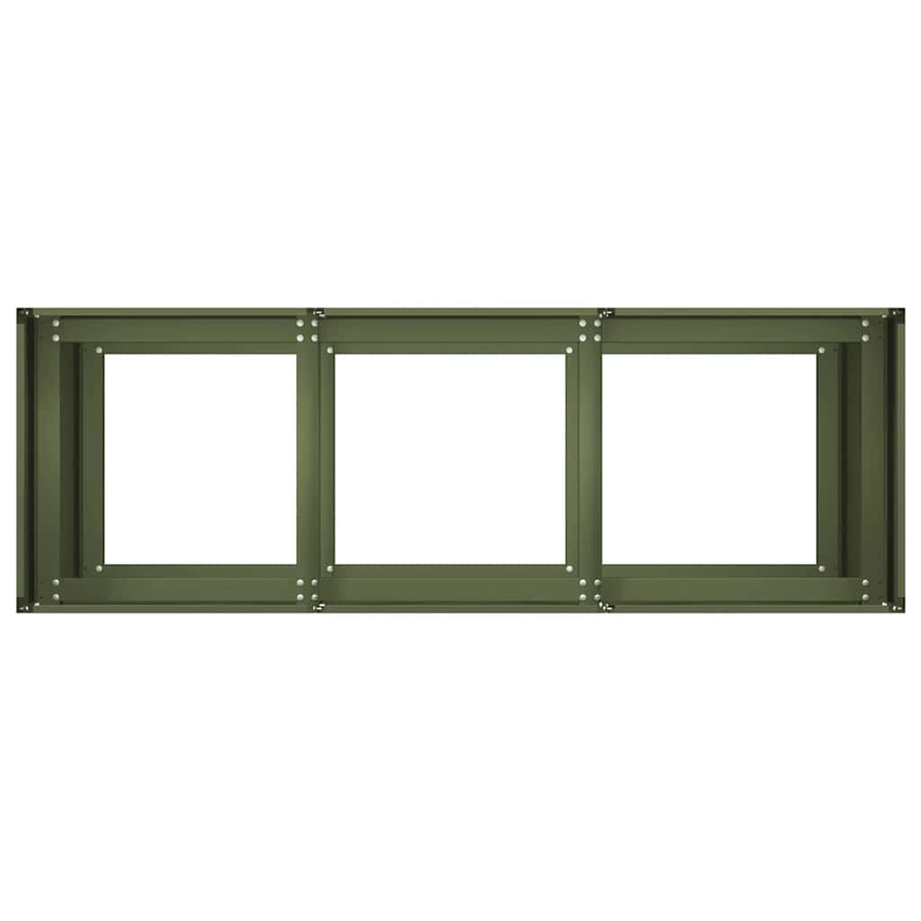 vidaXL Jardinieră verde măsline 120x40x80 cm oțel laminat la rece vidaXL Jardinieră verde măsline 120x40x80 cm oțel laminat la rece