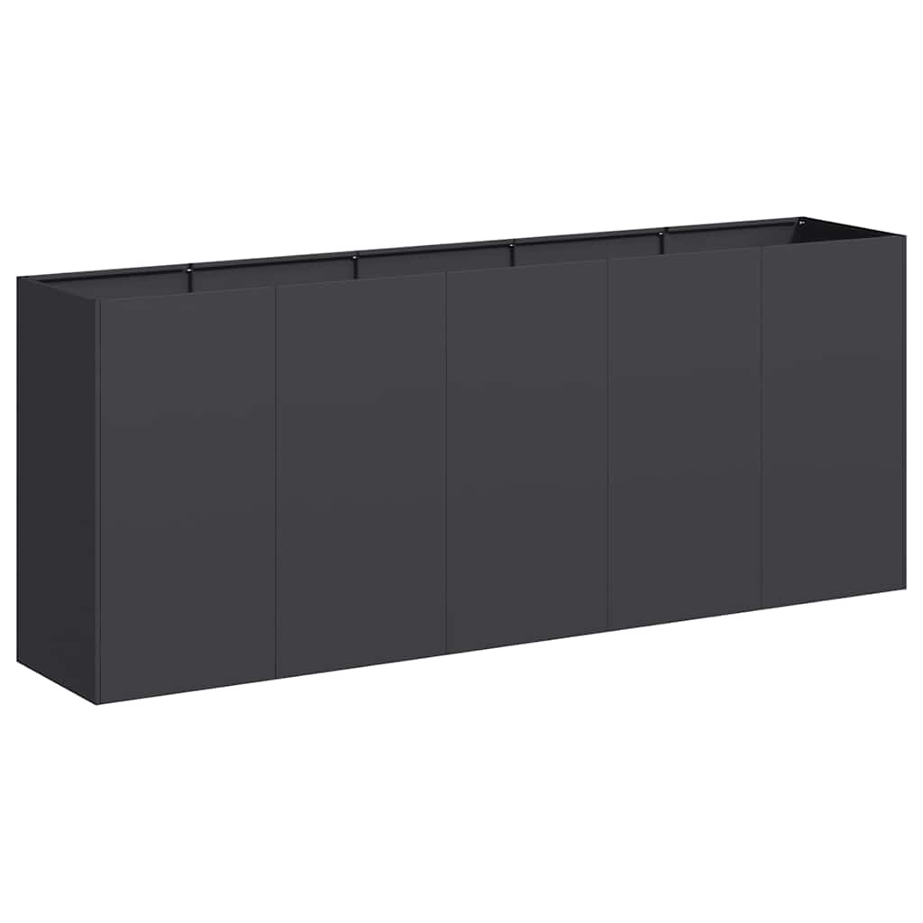 vidaXL Jardinier negru 200x40x80 cm Oțel laminat la rece