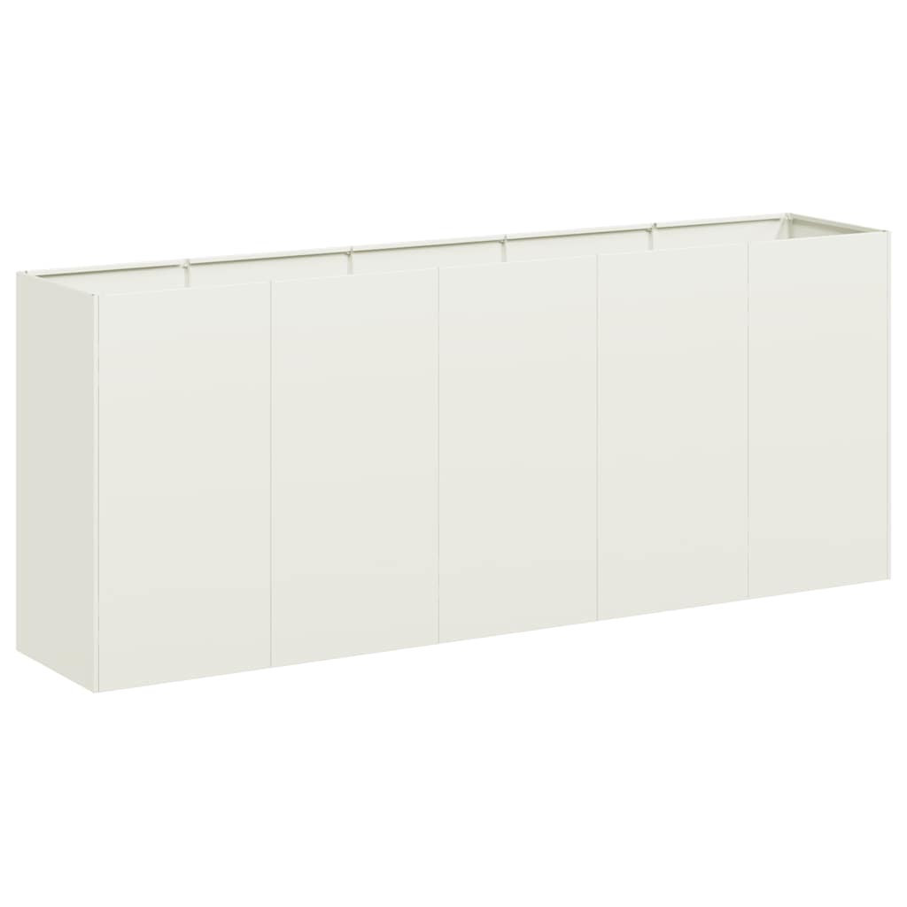 vidaXL Jardinier alb 200x40x80 cm Oțel laminat la rece