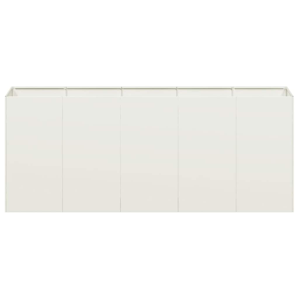 vidaXL Jardinier alb 200x40x80 cm Oțel laminat la rece