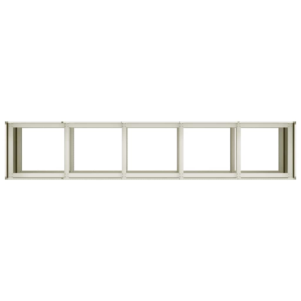 vidaXL Jardinier alb 200x40x80 cm Oțel laminat la rece