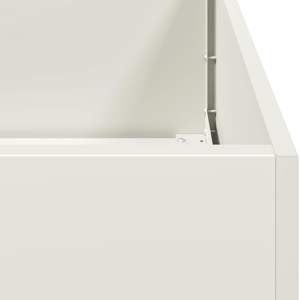 vidaXL Jardinier alb 200x40x80 cm Oțel laminat la rece