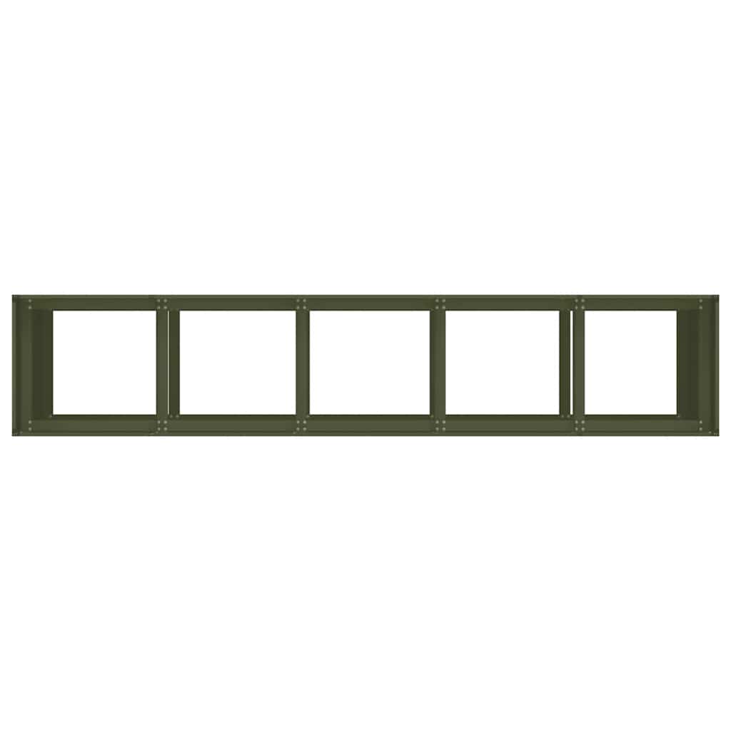vidaXL Jardinieră verde măsline 200x40x80 cm oțel laminat la rece