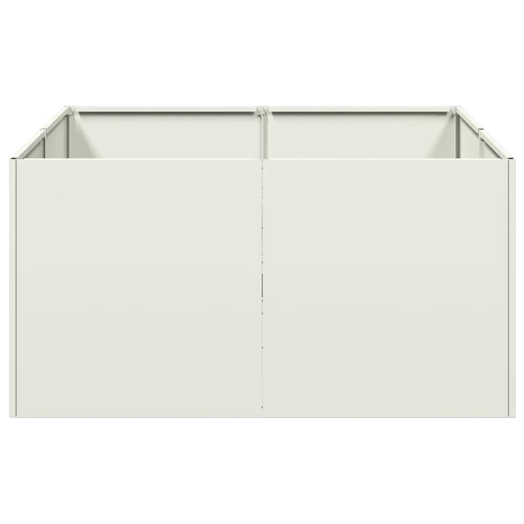 vidaXL Jardinieră alb 80x80x40 cm Oțel laminat la rece vidaXL Jardinieră alb 80x80x40 cm Oțel laminat la rece