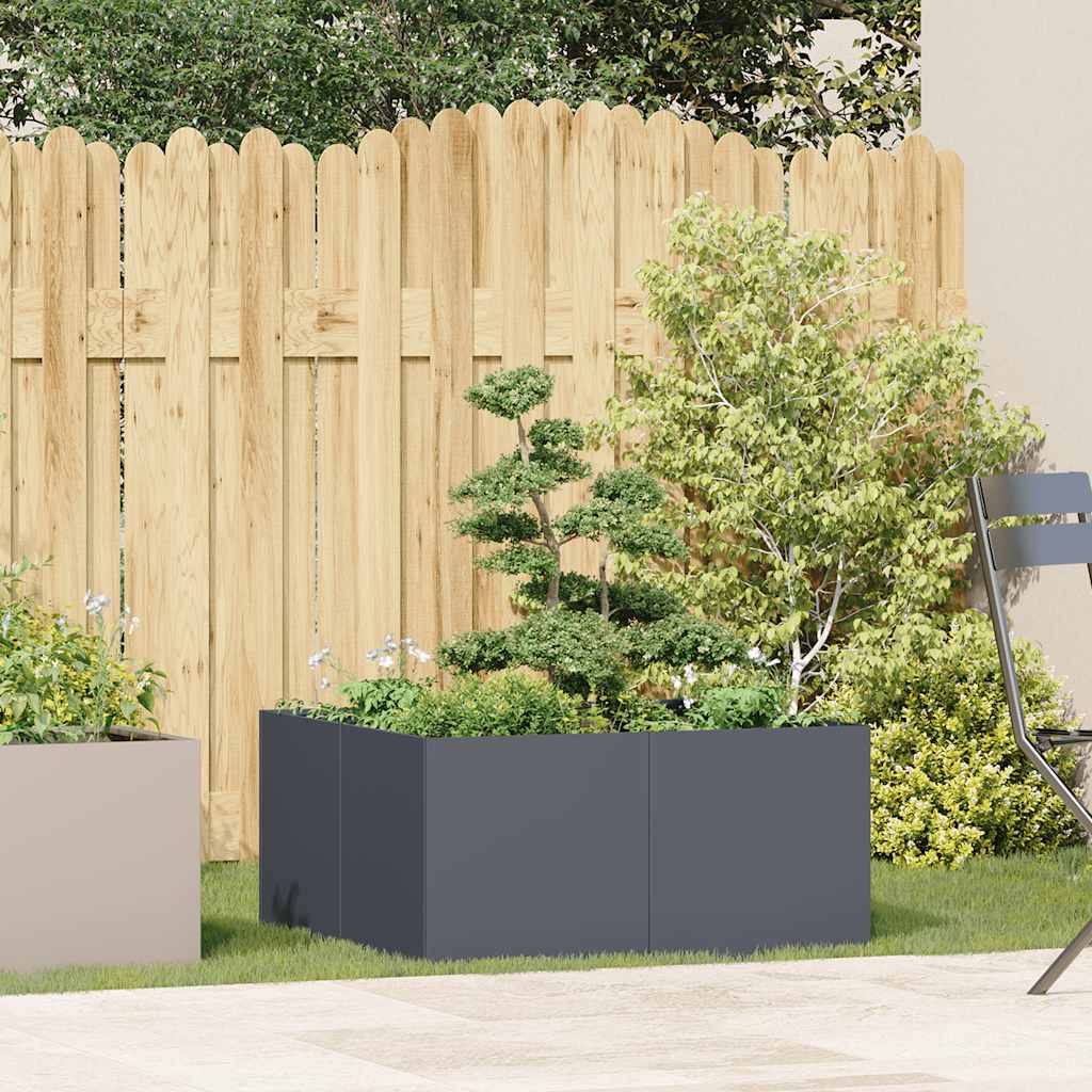vidaXL Jardinieră Antracit 80x80x40 cm Oțel laminat la rece vidaXL Jardinieră Antracit 80x80x40 cm Oțel laminat la rece