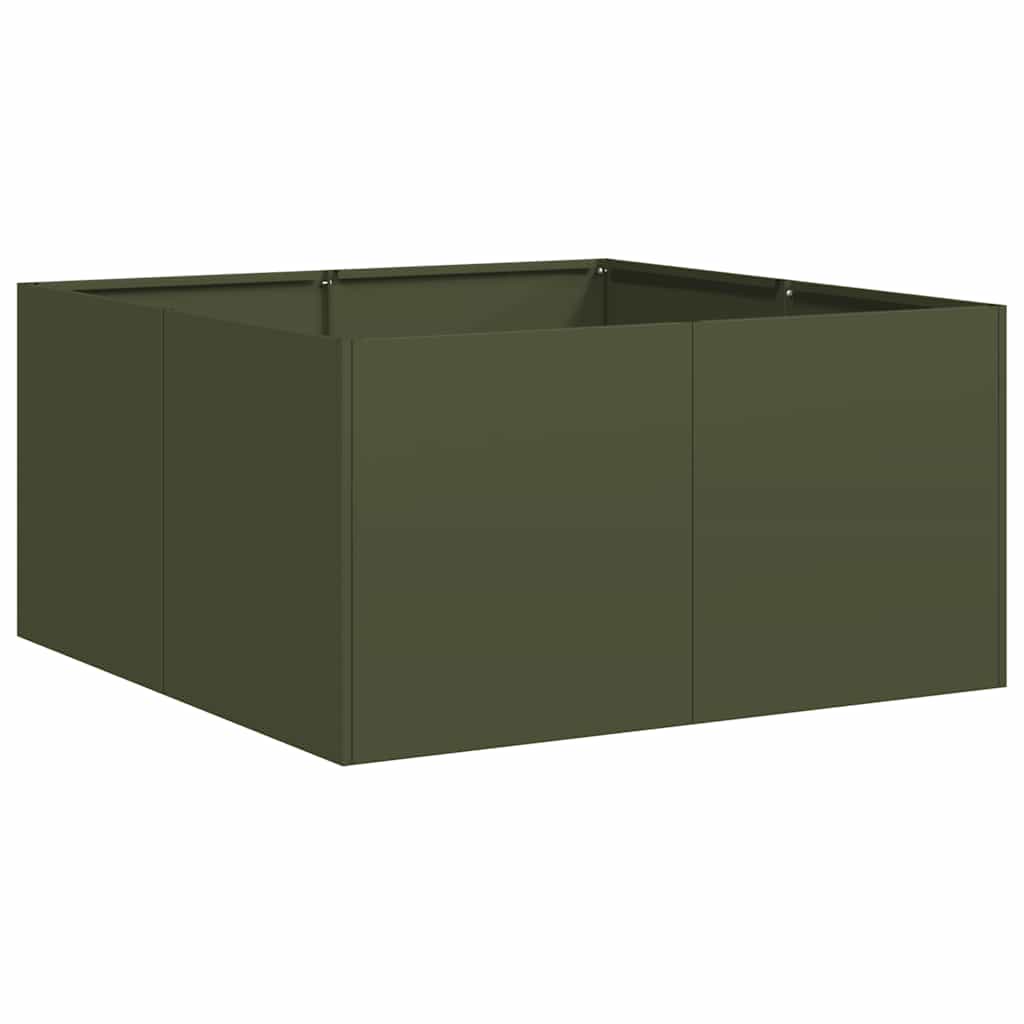 vidaXL Jardinieră verde măsline 80x80x40 cm oțel laminat la rece vidaXL Jardinieră verde măsline 80x80x40 cm oțel laminat la rece