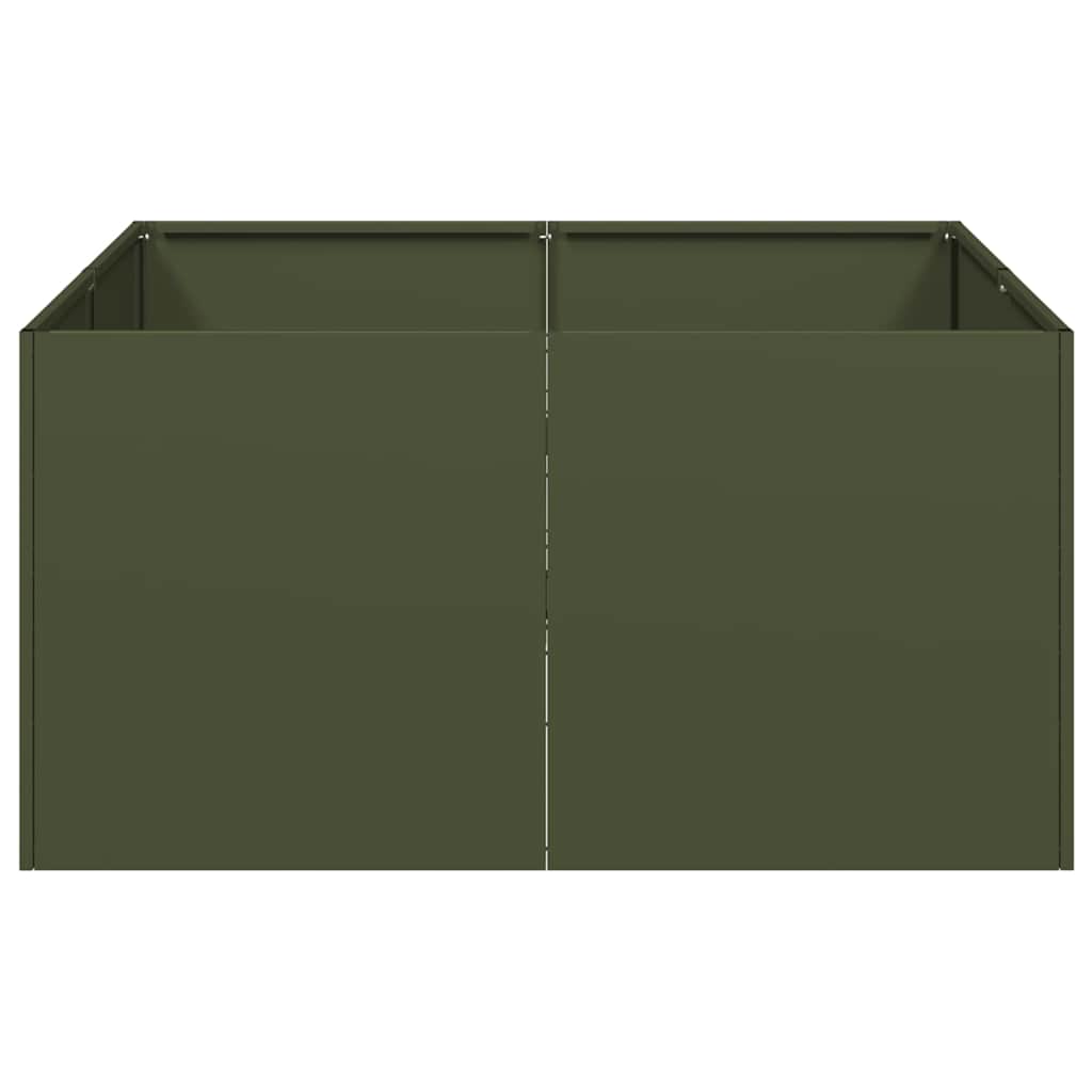 vidaXL Jardinieră verde măsline 80x80x40 cm oțel laminat la rece vidaXL Jardinieră verde măsline 80x80x40 cm oțel laminat la rece