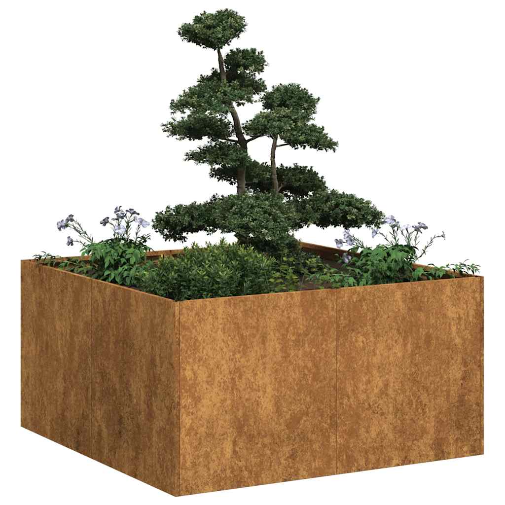 vidaXL Jardinieră Rusty 80x80x40 cm Oțel pentru intemperii vidaXL Jardinieră Rusty 80x80x40 cm Oțel pentru intemperii