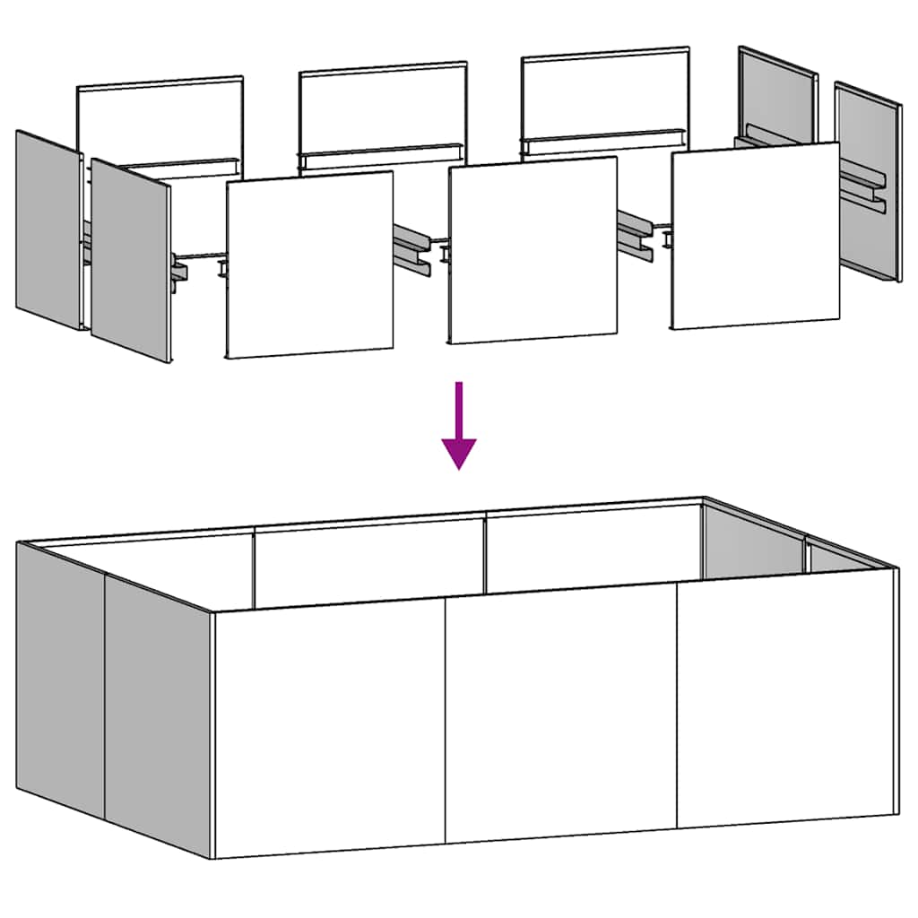 vidaXL Jardinieră, alb, 120x80x40 cm, oțel