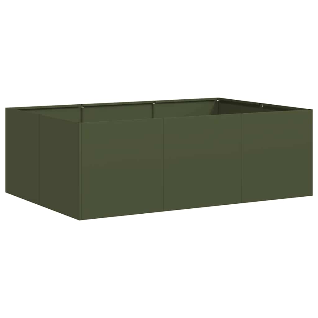 vidaXL Jardinieră verde măsline 120x80x40 cm oțel vidaXL Jardinieră verde măsline 120x80x40 cm oțel