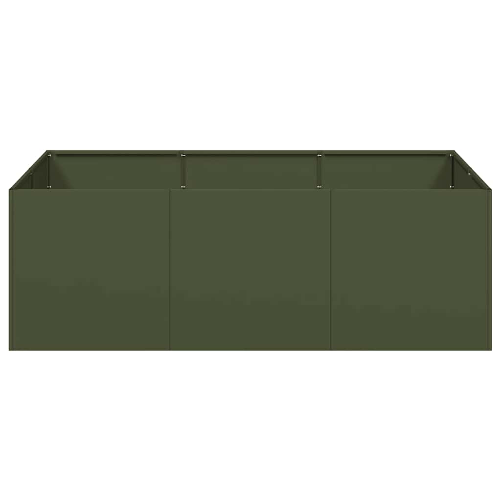 vidaXL Jardinieră verde măsline 120x80x40 cm oțel vidaXL Jardinieră verde măsline 120x80x40 cm oțel