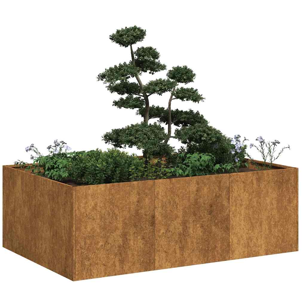 vidaXL Jardinieră Rusty 120x80x40 cm Oțel pentru intemperii vidaXL Jardinieră Rusty 120x80x40 cm Oțel pentru intemperii