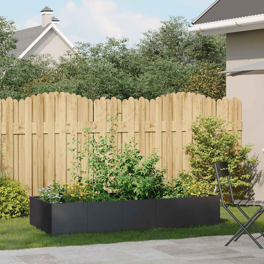 vidaXL Jardinieră, negru, 200x80x40 cm, oțel vidaXL Jardinieră, negru, 200x80x40 cm, oțel