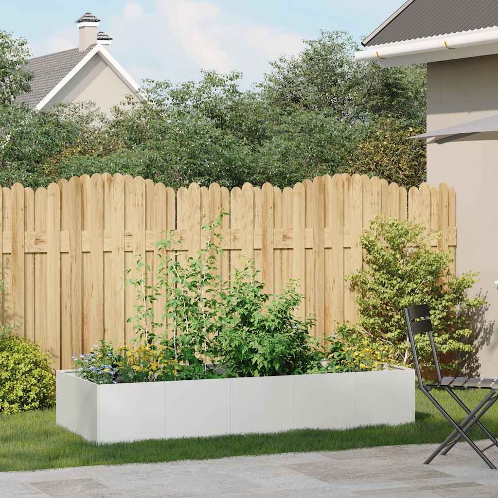 vidaXL Jardinieră alb 200x80x40 cm oțel vidaXL Jardinieră alb 200x80x40 cm oțel