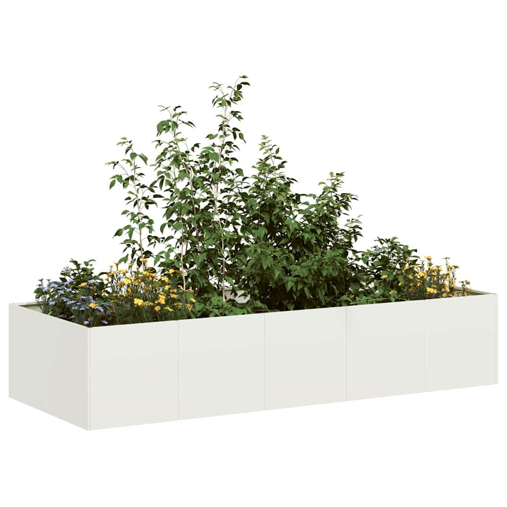 vidaXL Jardinieră alb 200x80x40 cm oțel vidaXL Jardinieră alb 200x80x40 cm oțel