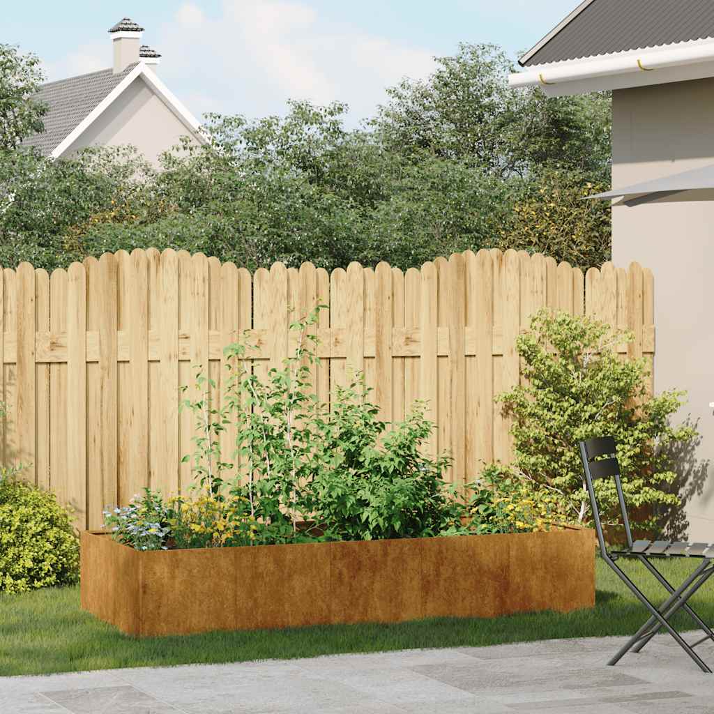 vidaXL Jardinieră Rusty 200x80x40 cm Oțel pentru intemperii vidaXL Jardinieră Rusty 200x80x40 cm Oțel pentru intemperii