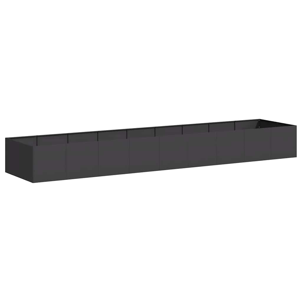 vidaXL Jardinieră, negru, 360x80x40 cm, oțel vidaXL Jardinieră, negru, 360x80x40 cm, oțel
