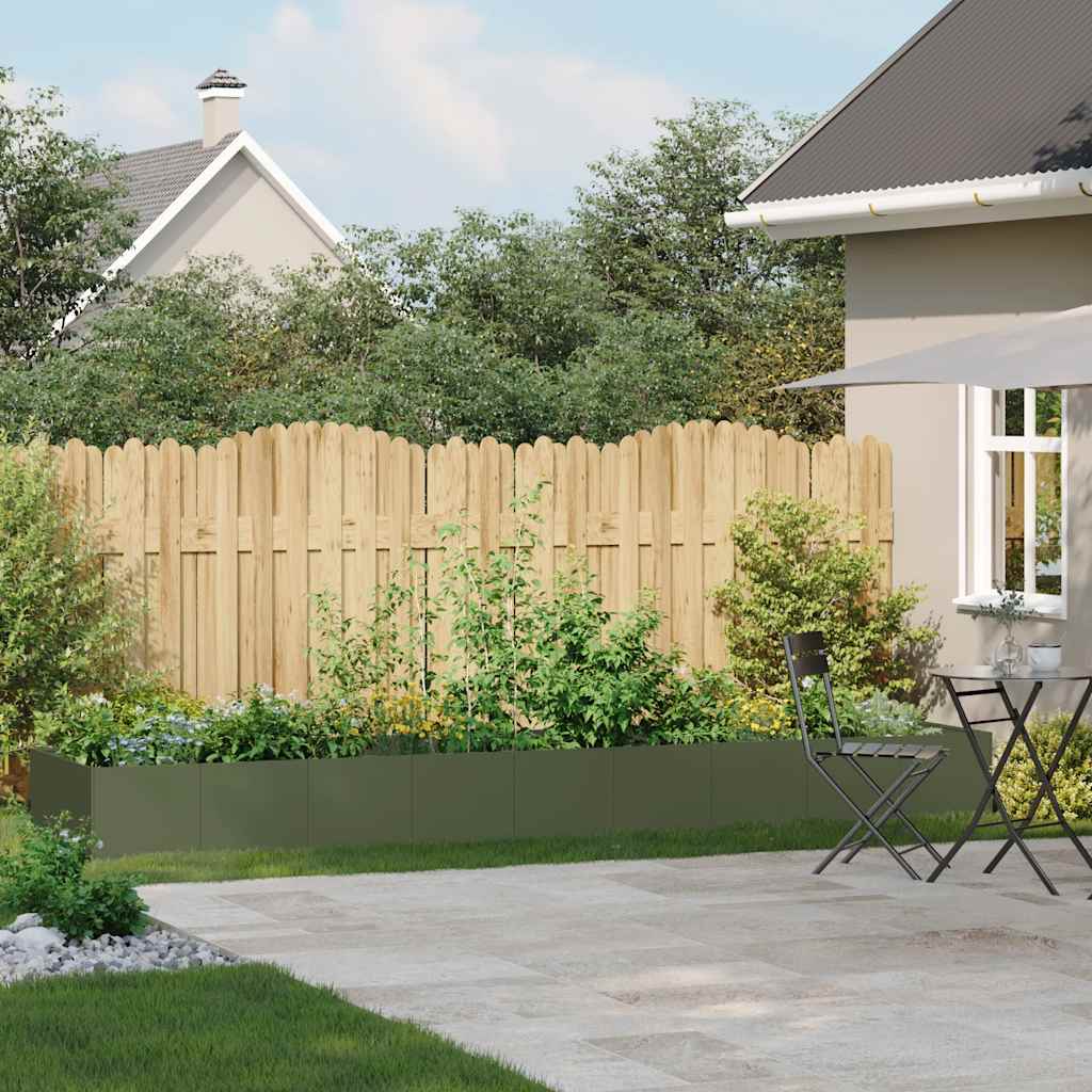 vidaXL Jardinieră verde măsline 360x80x40 cm oțel