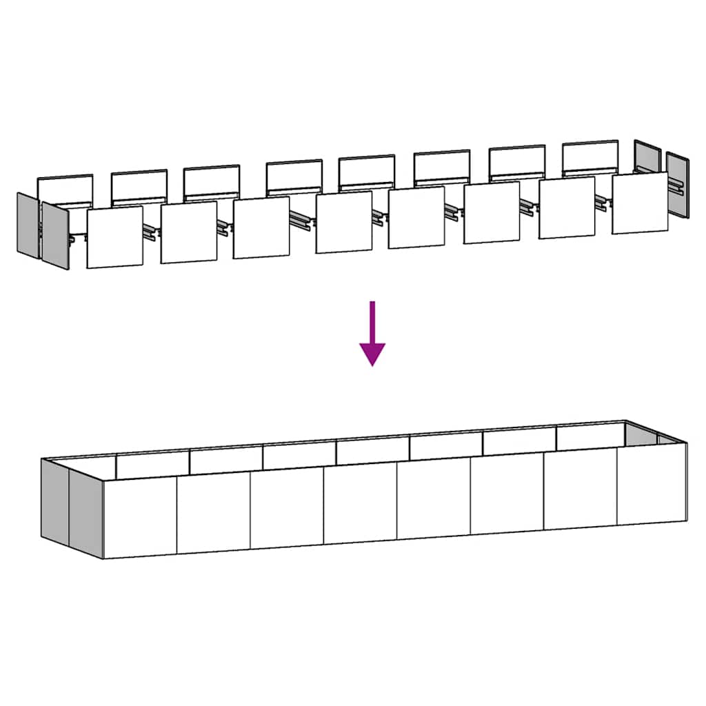 vidaXL Jardinieră 360x80x40 cm oțel inoxidabil