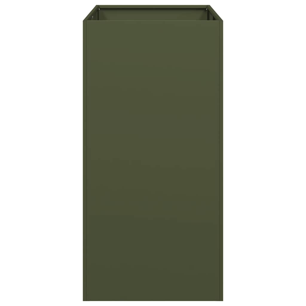 vidaXL Jardinieră verde măsline 40x80x80 cm oțel vidaXL Jardinieră verde măsline 40x80x80 cm oțel