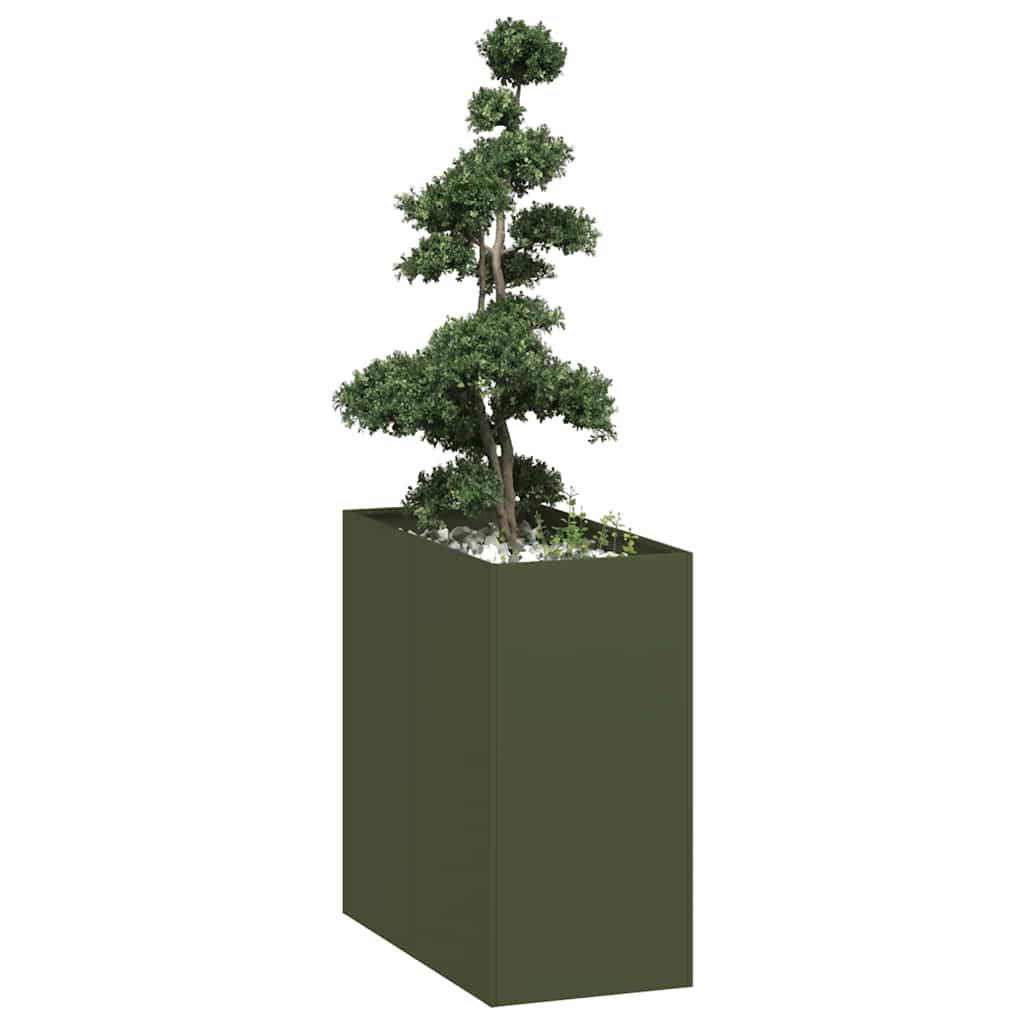 vidaXL Jardinieră verde măsline 40x80x80 cm oțel vidaXL Jardinieră verde măsline 40x80x80 cm oțel