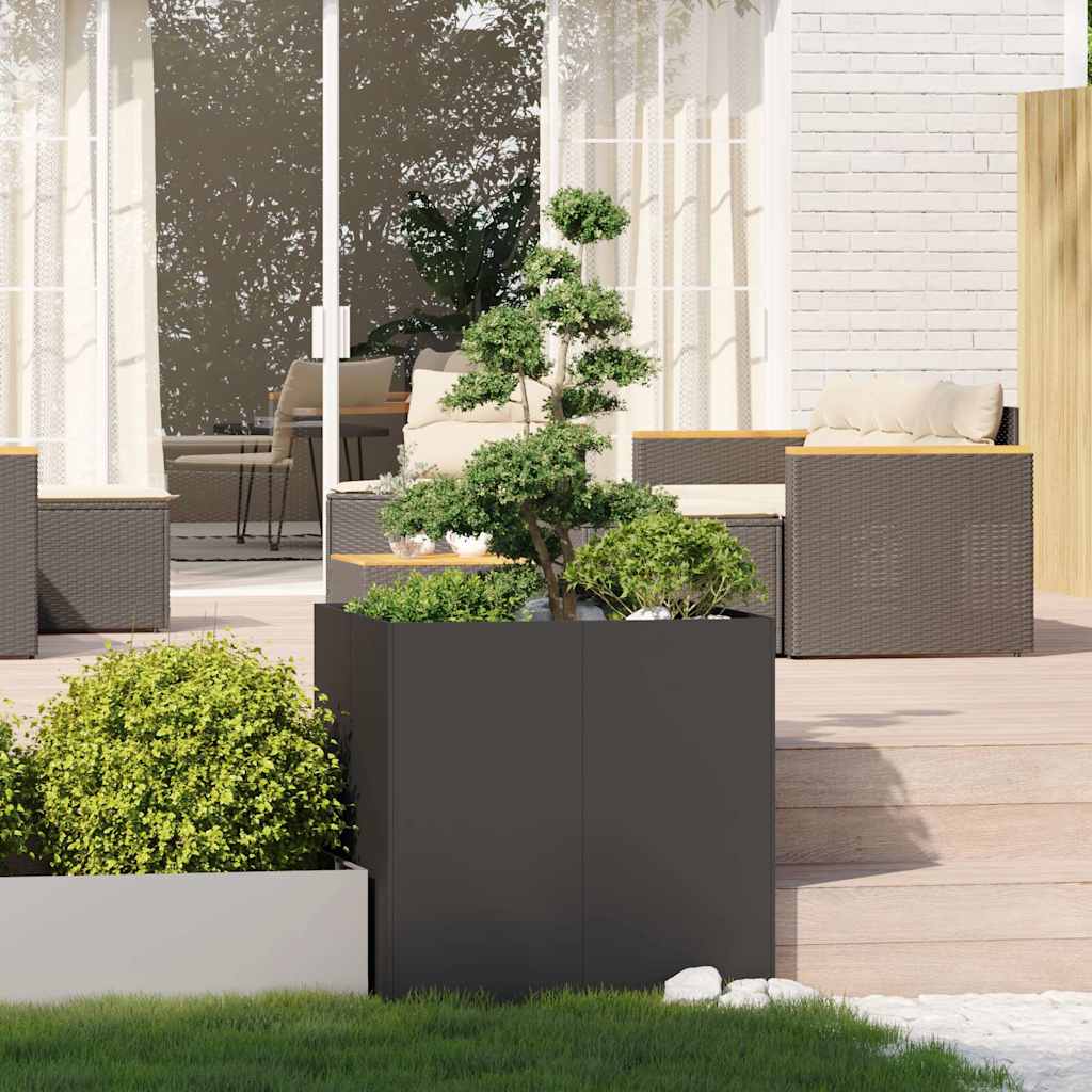 vidaXL Jardinieră, negru, 80x80x80 cm, oțel vidaXL Jardinieră, negru, 80x80x80 cm, oțel