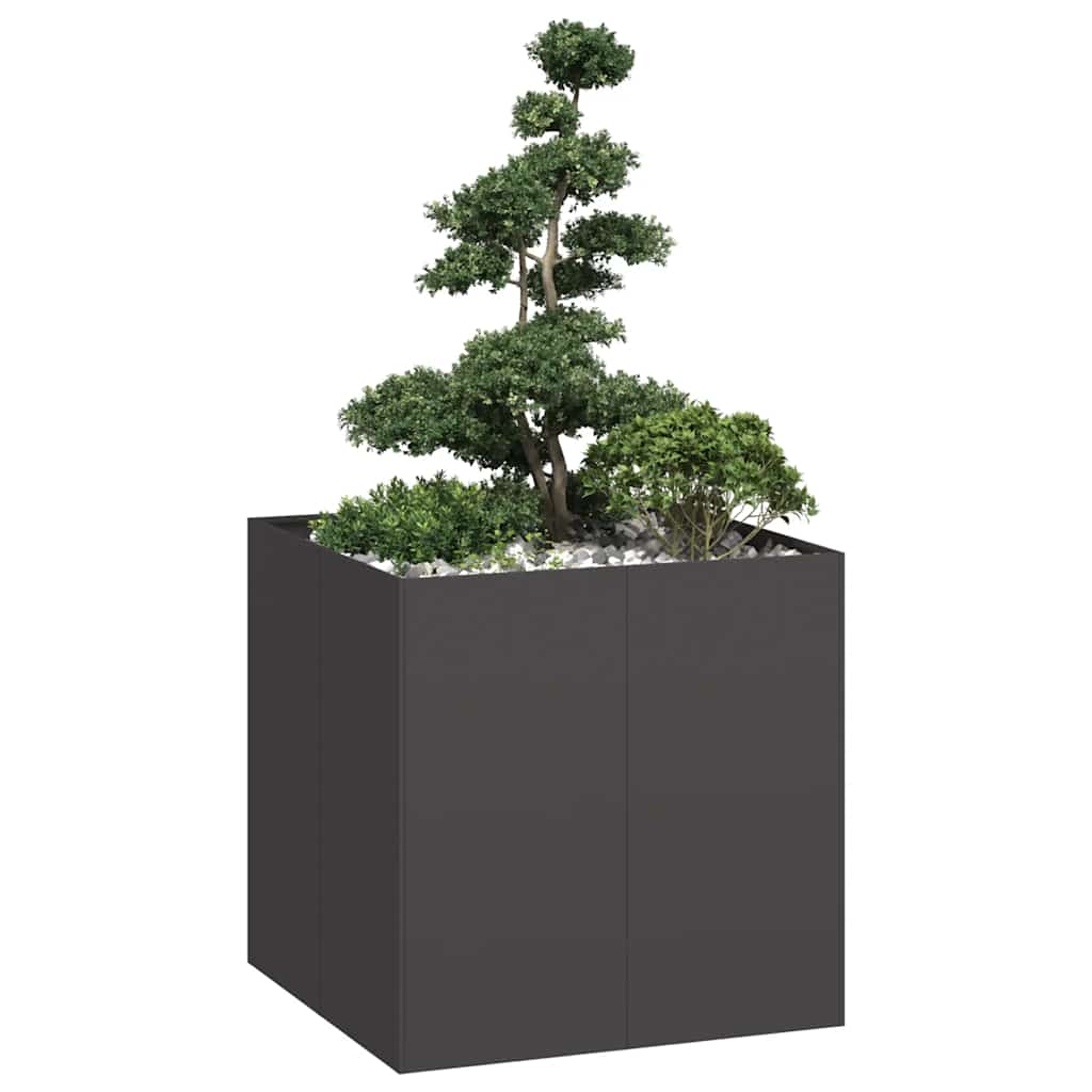 vidaXL Jardinieră, negru, 80x80x80 cm, oțel vidaXL Jardinieră, negru, 80x80x80 cm, oțel