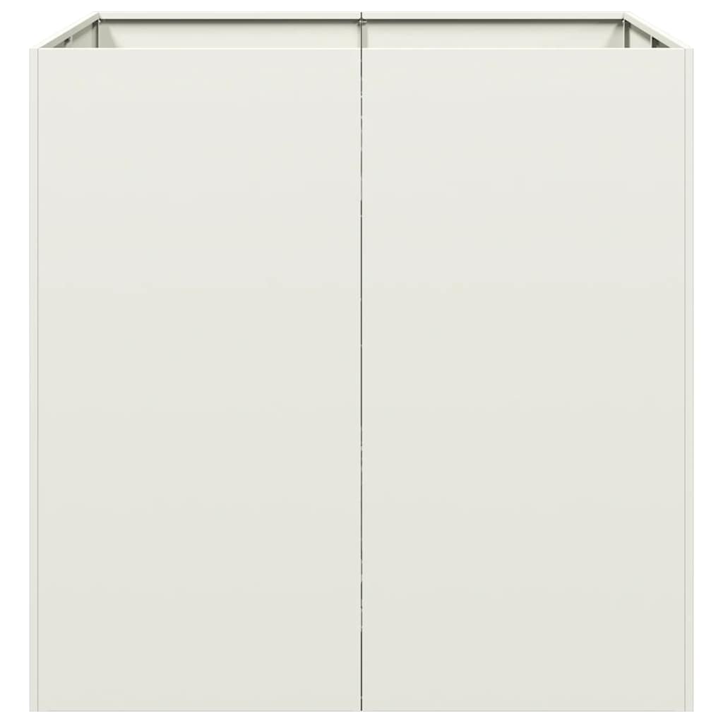vidaXL Jardinieră alb 80x80x80 cm oțel vidaXL Jardinieră alb 80x80x80 cm oțel