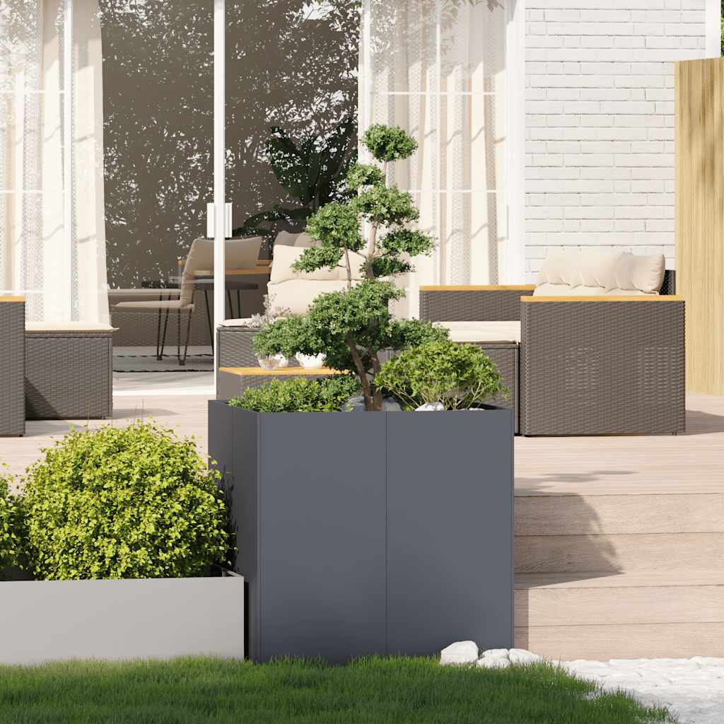 vidaXL Jardinieră Antracit 80x80x80 cm Oțel vidaXL Jardinieră Antracit 80x80x80 cm Oțel
