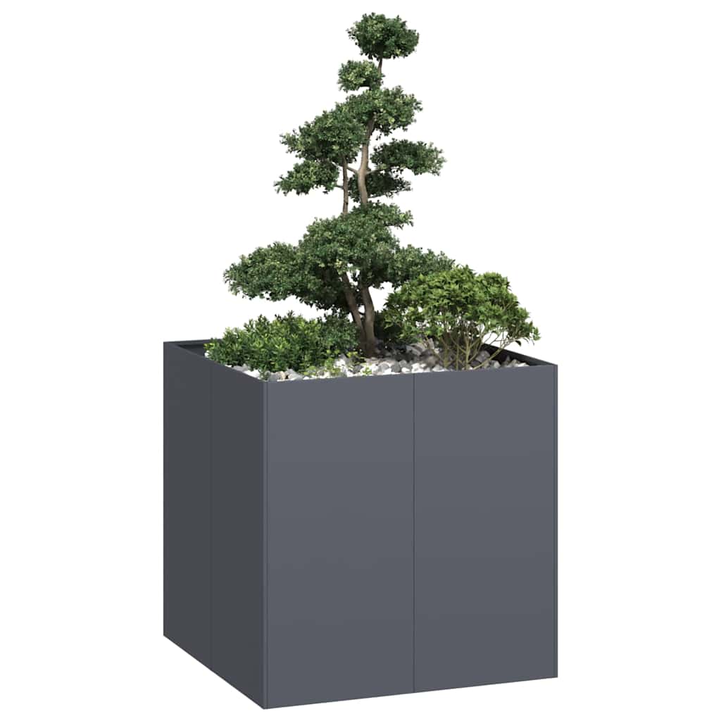 vidaXL Jardinieră Antracit 80x80x80 cm Oțel vidaXL Jardinieră Antracit 80x80x80 cm Oțel