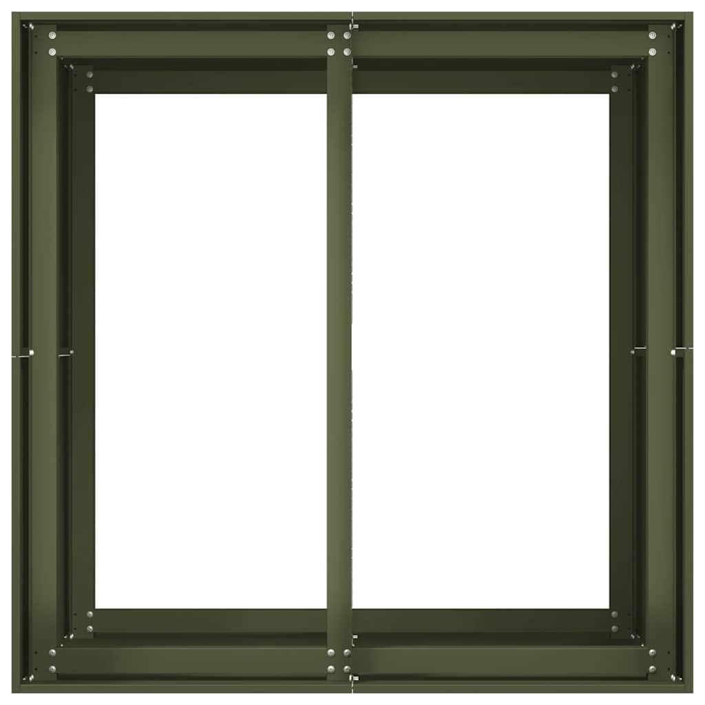 vidaXL Jardinieră verde măsline 80x80x80 cm oțel vidaXL Jardinieră verde măsline 80x80x80 cm oțel
