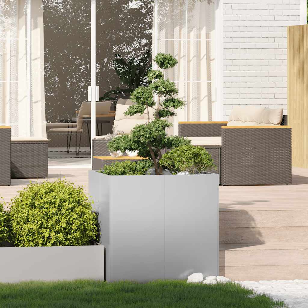 vidaXL Jardinieră 80x80x80 cm oțel galvanizat vidaXL Jardinieră 80x80x80 cm oțel galvanizat