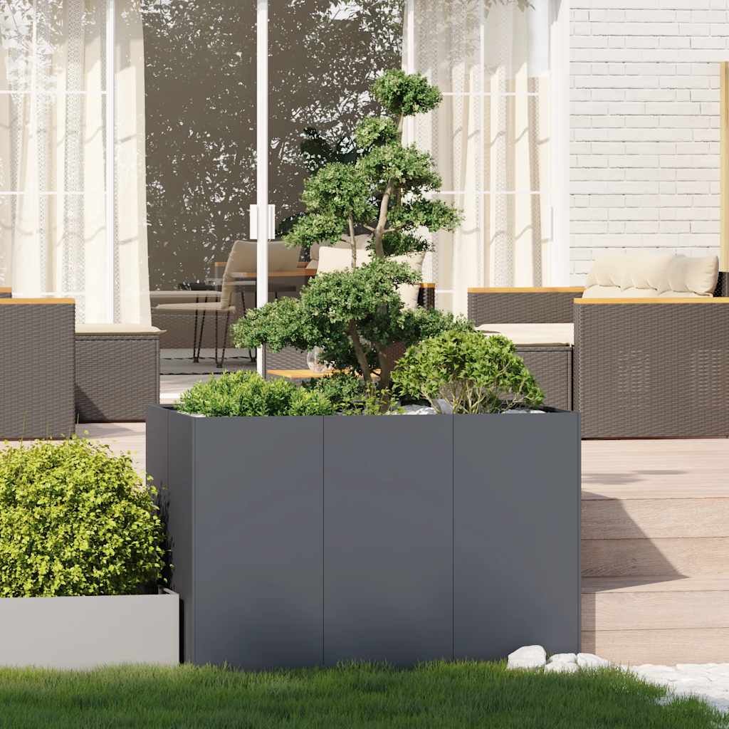 vidaXL Jardinieră, antracit, 120x80x80 cm, oțel vidaXL Jardinieră, antracit, 120x80x80 cm, oțel