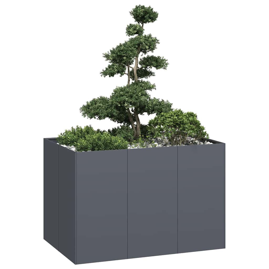 vidaXL Jardinieră, antracit, 120x80x80 cm, oțel vidaXL Jardinieră, antracit, 120x80x80 cm, oțel