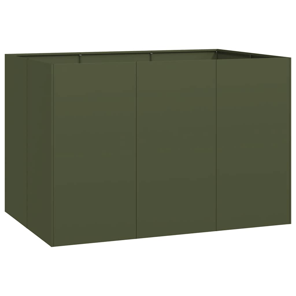vidaXL Jardinieră, verde măsliniu, 120x80x80 cm, oțel vidaXL Jardinieră, verde măsliniu, 120x80x80 cm, oțel