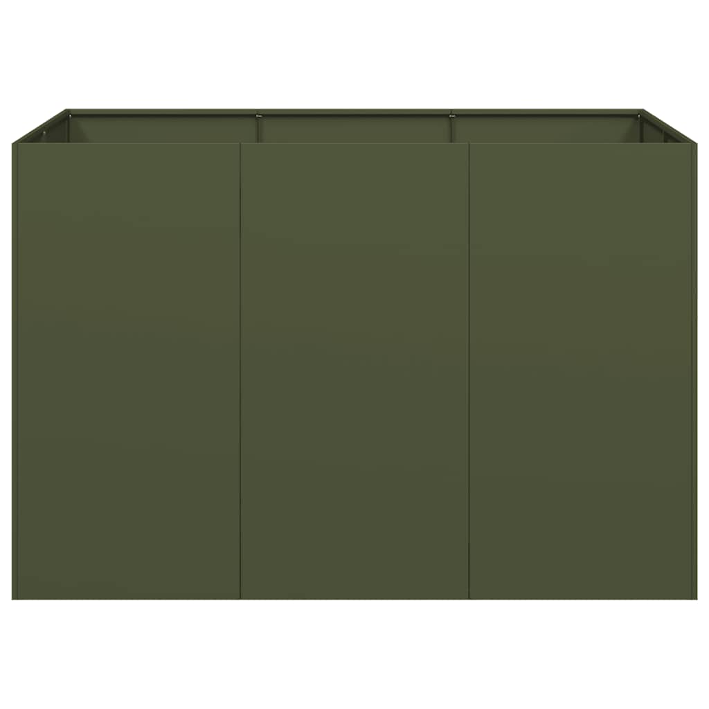vidaXL Jardinieră, verde măsliniu, 120x80x80 cm, oțel vidaXL Jardinieră, verde măsliniu, 120x80x80 cm, oțel