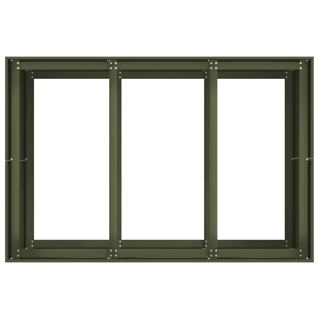 vidaXL Jardinieră, verde măsliniu, 120x80x80 cm, oțel vidaXL Jardinieră, verde măsliniu, 120x80x80 cm, oțel