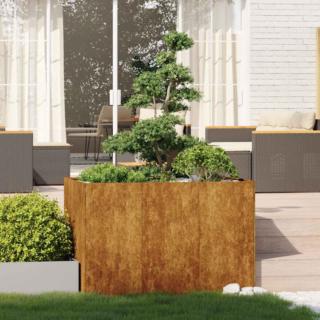 vidaXL Jardinieră Rusty 120x80x80 cm Oțel pentru intemperii vidaXL Jardinieră Rusty 120x80x80 cm Oțel pentru intemperii
