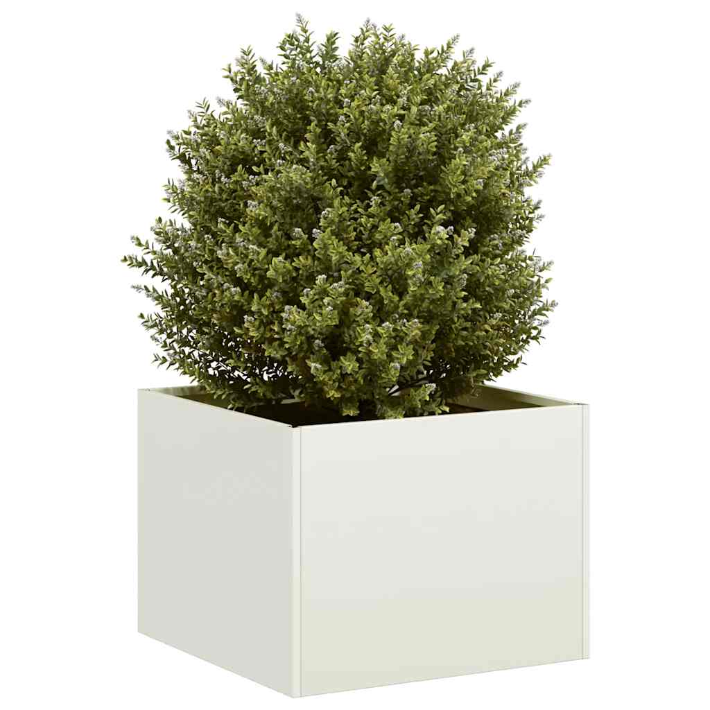 vidaXL Jardinieră alb 40x40x30 cm oțel vidaXL Jardinieră alb 40x40x30 cm oțel