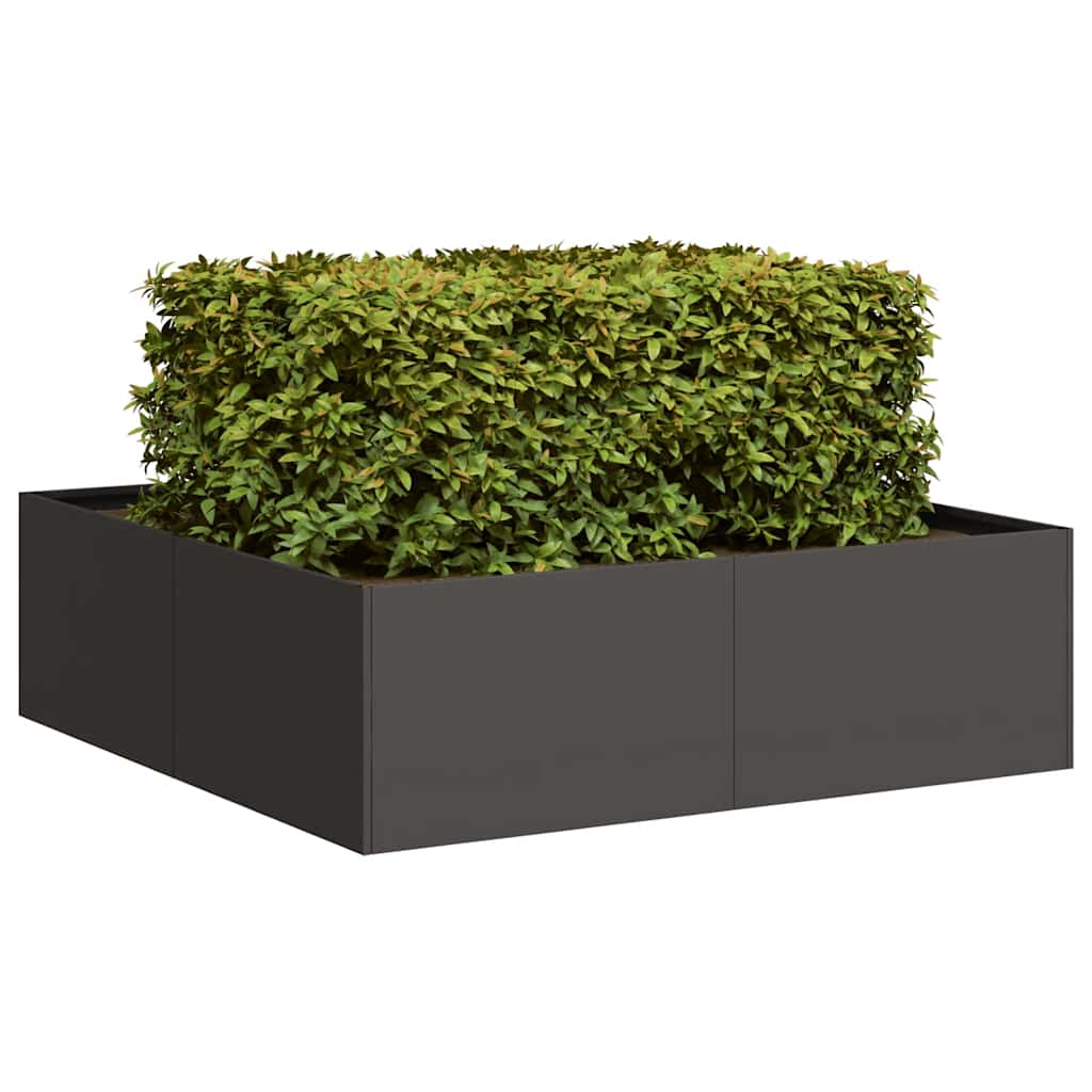 vidaXL Jardinieră Negru 100x100x30 cm Oțel vidaXL Jardinieră Negru 100x100x30 cm Oțel