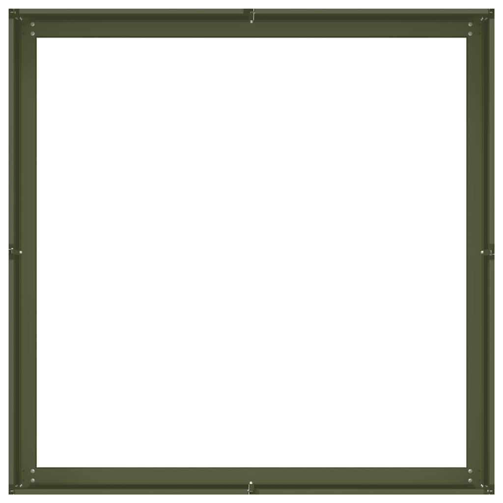 vidaXL Jardinieră verde măsline 100x100x30 cm oțel vidaXL Jardinieră verde măsline 100x100x30 cm oțel