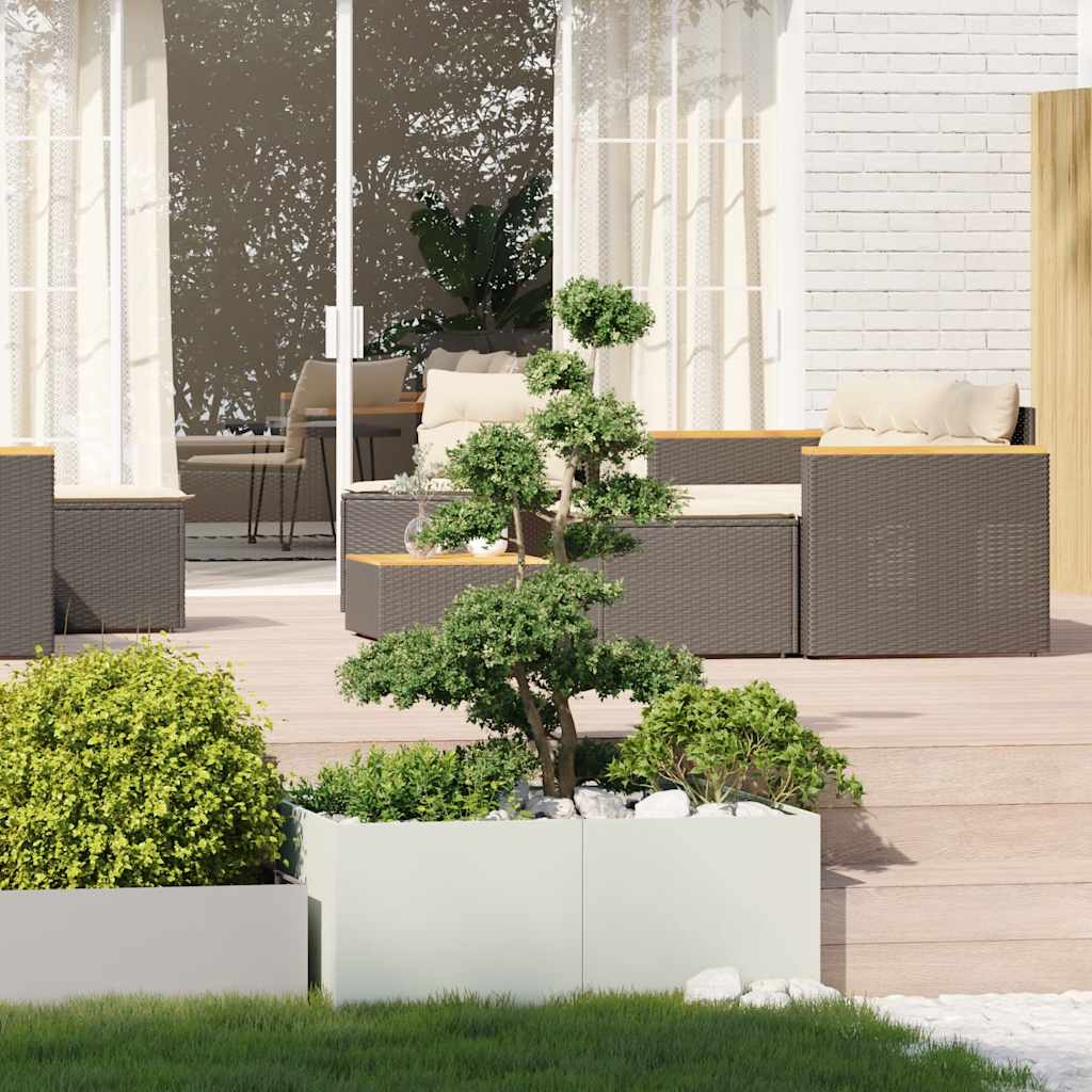 vidaXL Jardinieră alb 100x100x40 cm oțel vidaXL Jardinieră alb 100x100x40 cm oțel
