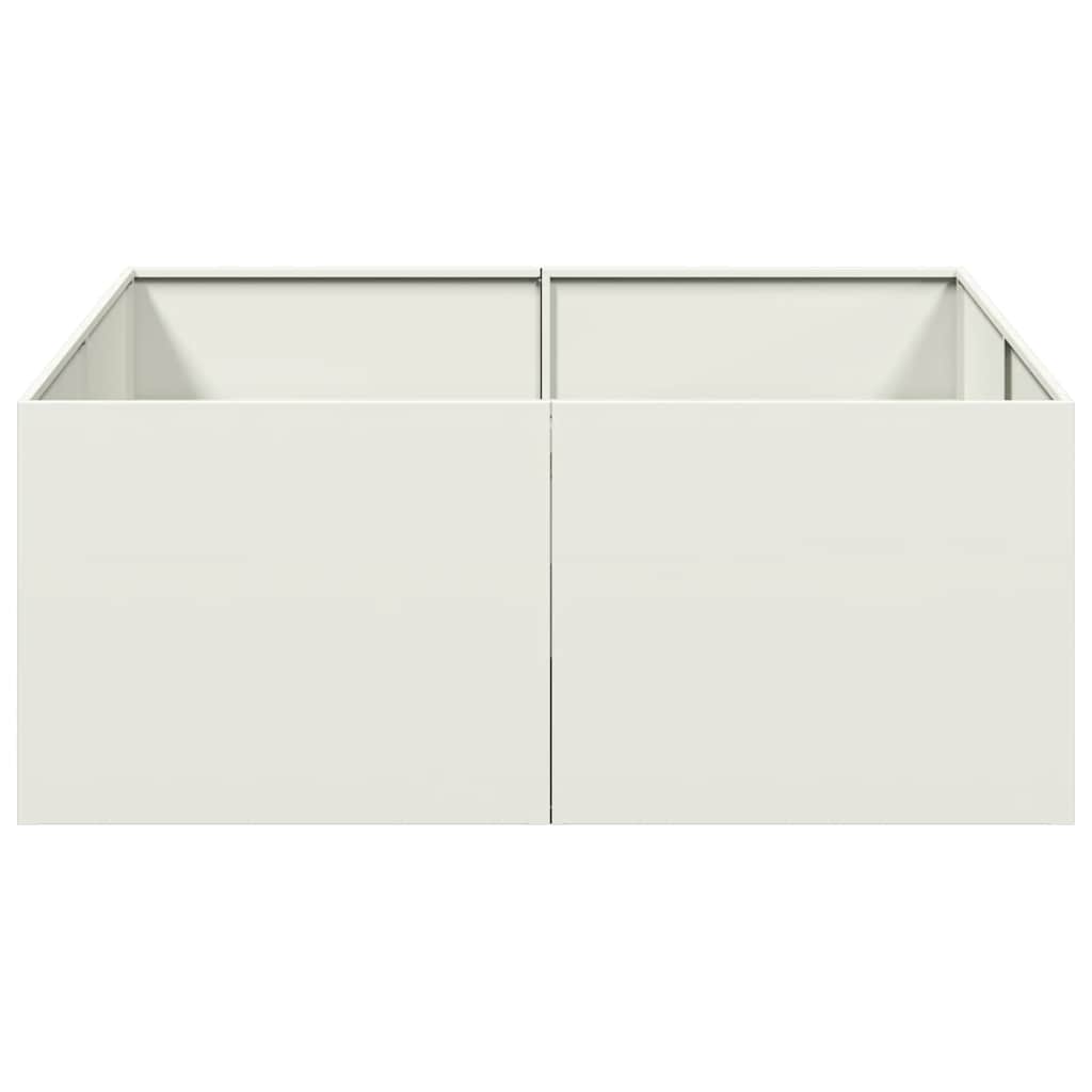 vidaXL Jardinieră alb 100x100x40 cm oțel vidaXL Jardinieră alb 100x100x40 cm oțel