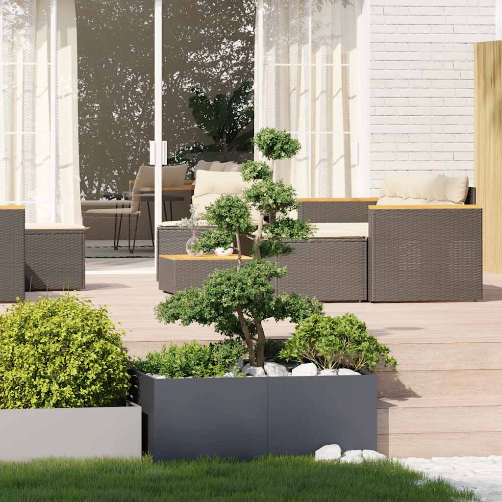 vidaXL Jardinieră Antracit 100x100x40 cm Oțel vidaXL Jardinieră Antracit 100x100x40 cm Oțel